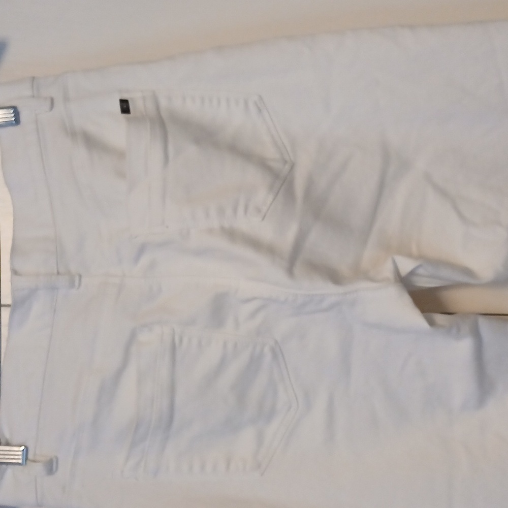 DG2 by Diane Gilman White Ankle Tie Stretch Jeans - Picture 7 of 12
